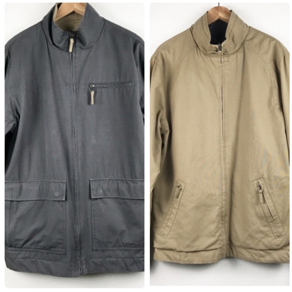 Men's Gray and Tan Jackets